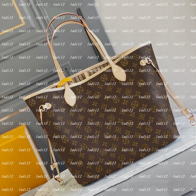 Vintage cowhide S/M/L must have neverfulltote Luxury shopping bag Womens crossbody shoulder bag designer handbag Casual Tote mirror quality leather underarm Bag