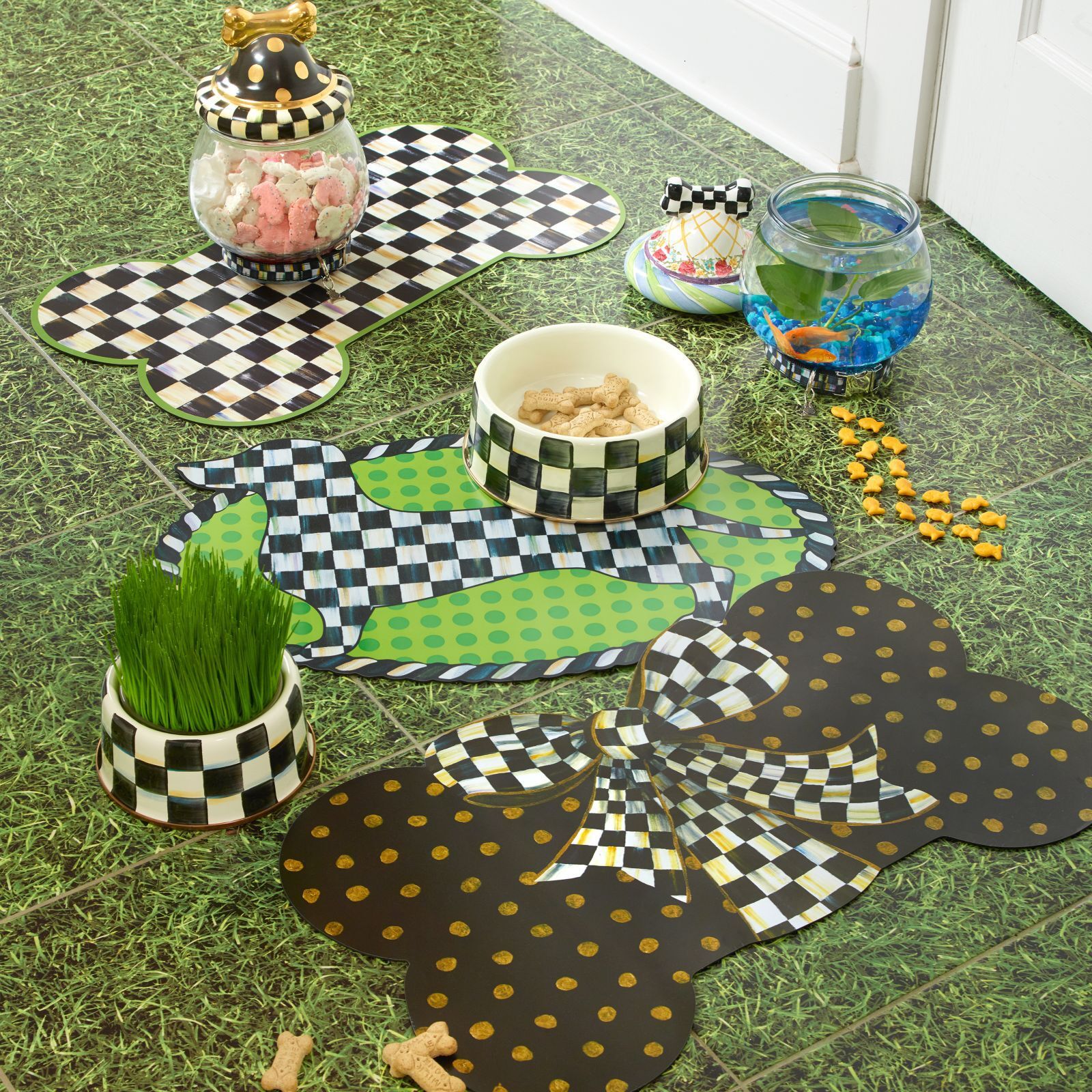 Simple Plaid Placemat Non-Slip Wear-Resistant Cat Four Seasons Pet Universal Dog Cage Foot Mat