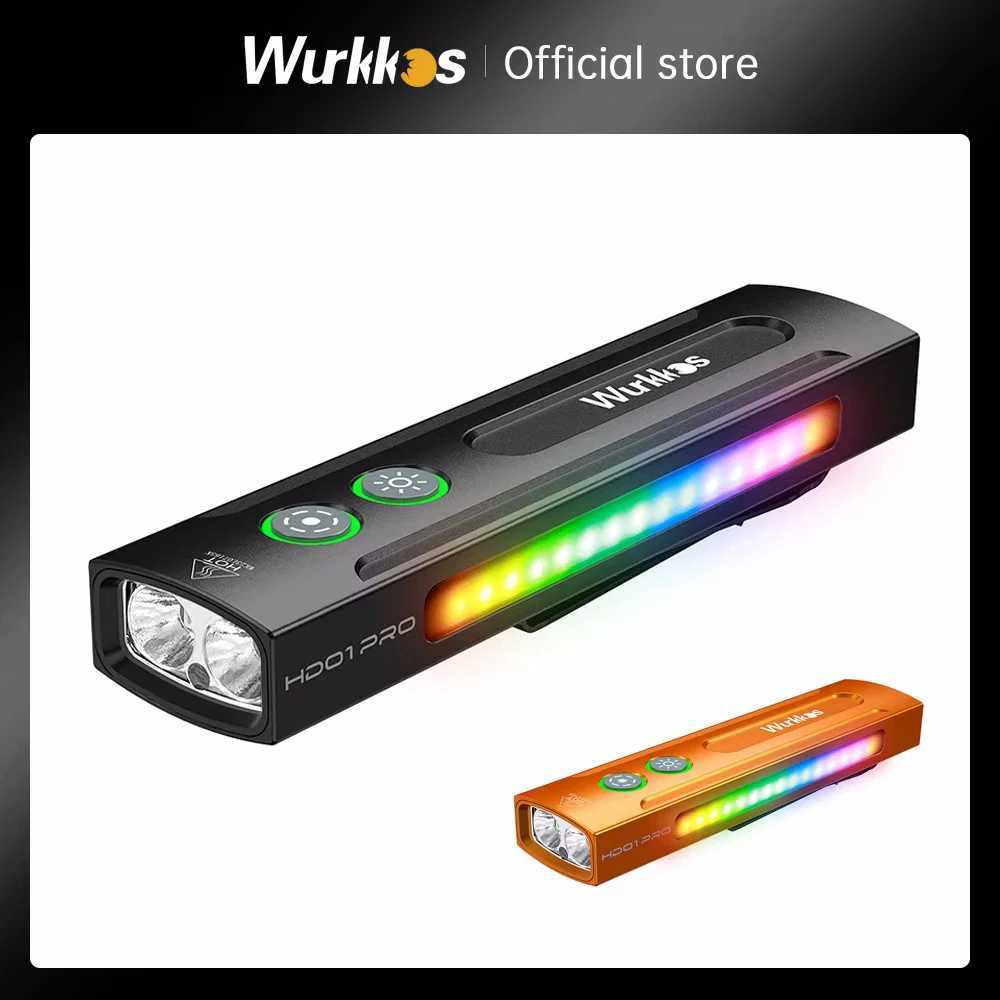Wurkkos HD01 PRO Rechargeable Flat EDC Flashlight with Green Beam UV Light White LED and Side RGB Lights 1200 LM for Emergency C250915