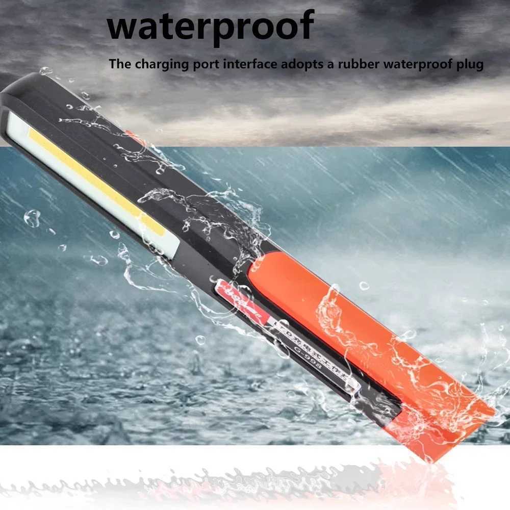 LED work light with magnet lighting maintenance flashlight Car Garage Lamp Mechanic charging COB car maintenance light with hook C250915