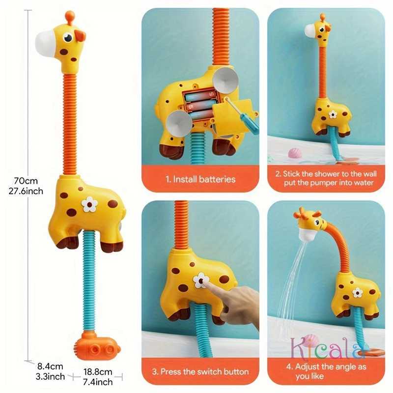 Giraffe Electric Water Sprinkler Toddler Bath Toys for Infants 360 Degree Rotating Kids Shower and Water Play Toy C250915