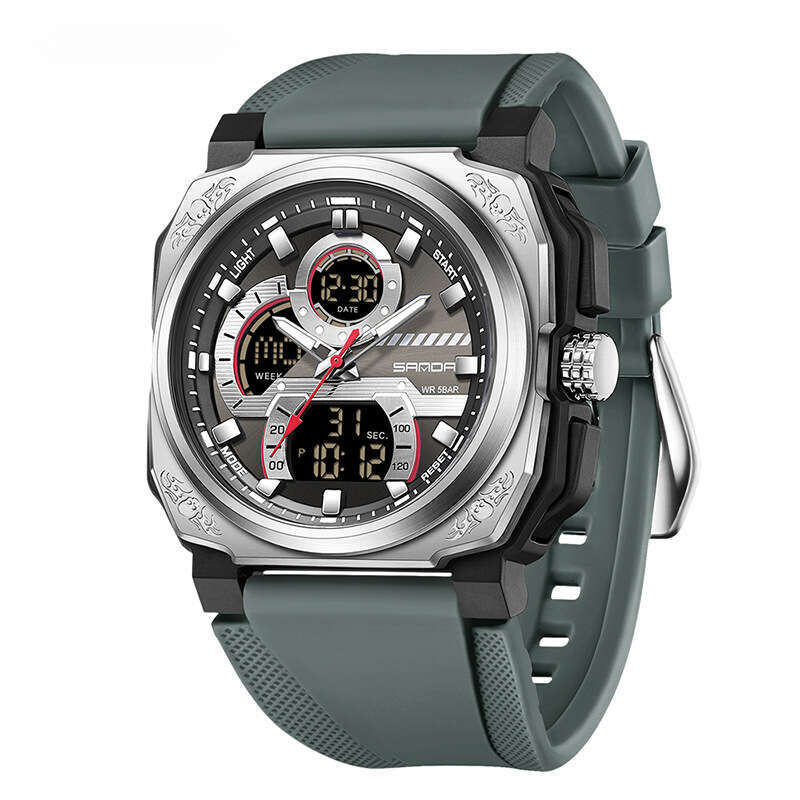 DHwatches Men's Electronic Quartz Multi-Function Alarm Clock Reminder Student Fashion Square Sports Watch