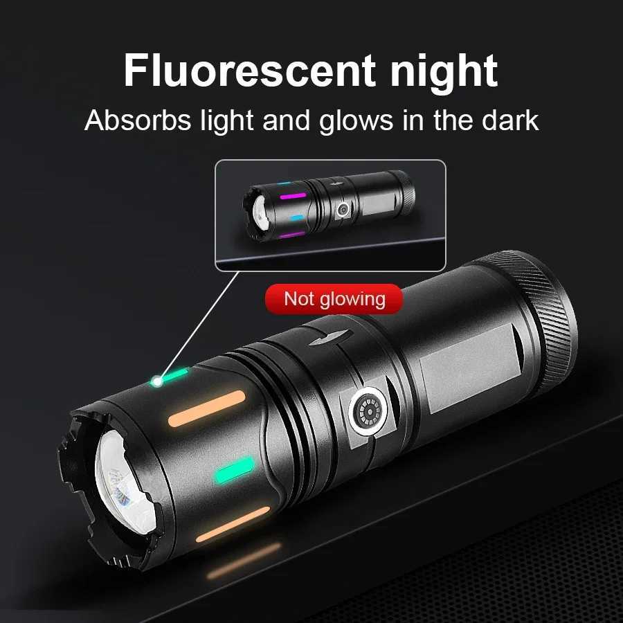 Powerful Flashlight 3000000LM Super Bright Tactical Flashlights With COB LED Lights Camping Lantern USB Rechargeable For Outdoor C250915