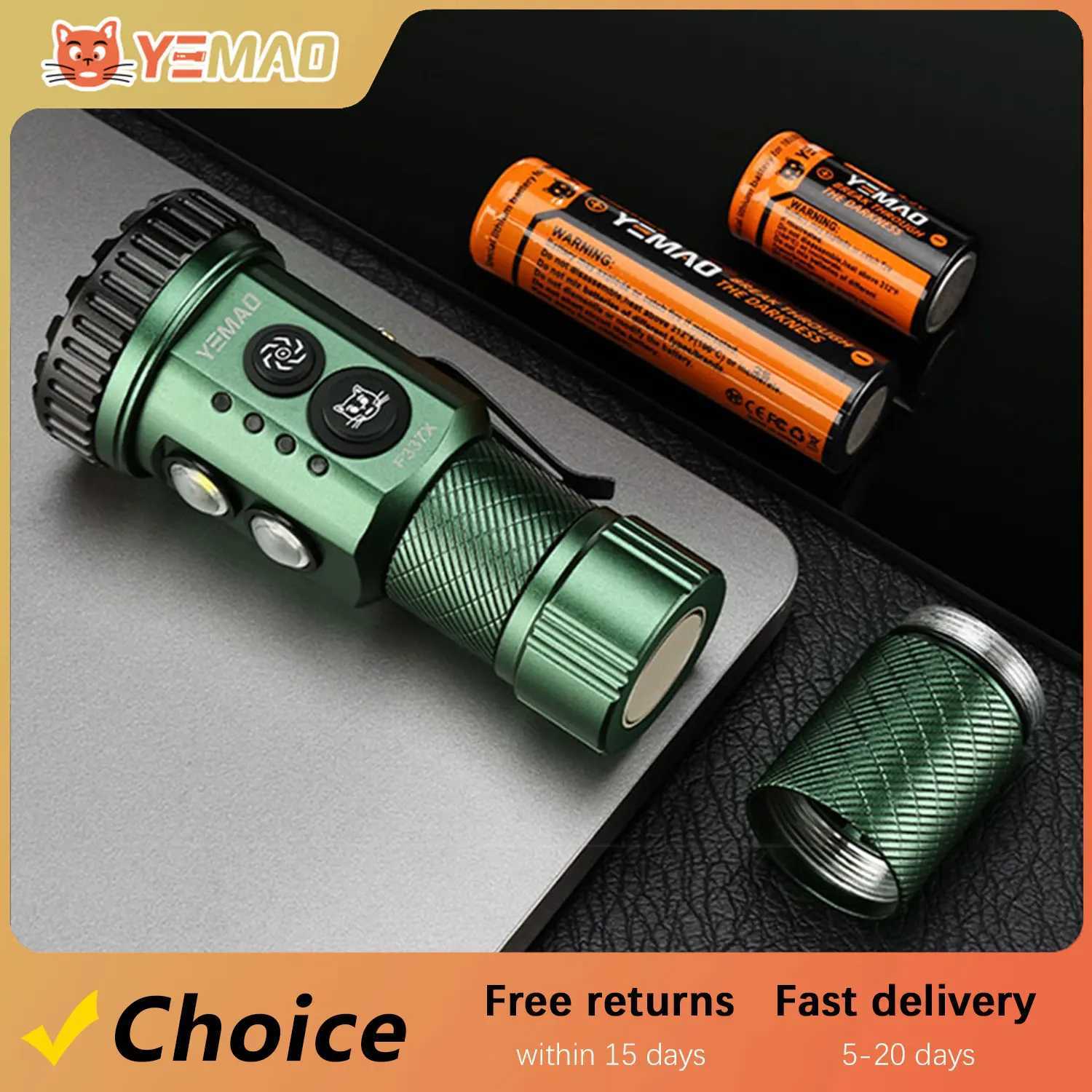 YEMAO F337X 2800LM MultiLight Torch 7 XTE LEDs wAuxiliary RGB 200m Distance 18650 Tactical Flashlight C250915