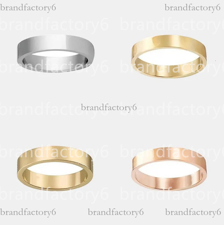 4mm 5mm 6mm ring Titanium steel ring mens womens ring rose gold fashion jewelry rings designer ring couple promise Never fade wedding rings