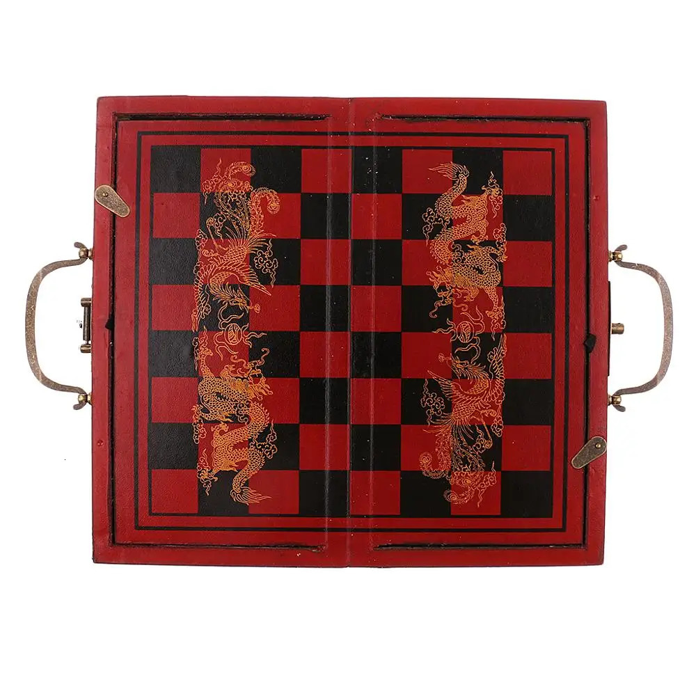 Wooden Antique Chinese Chess Pieces Set Board Game Family Leisure Toys Chinese Chess 250915