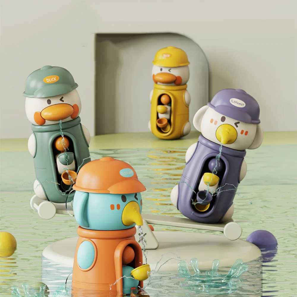 Cute DuckElephant Shower Bath Toys Water Play Spinner with Suction Cup Waterwheel Bathroomswimming Pool Games for Kids Holiday C250915