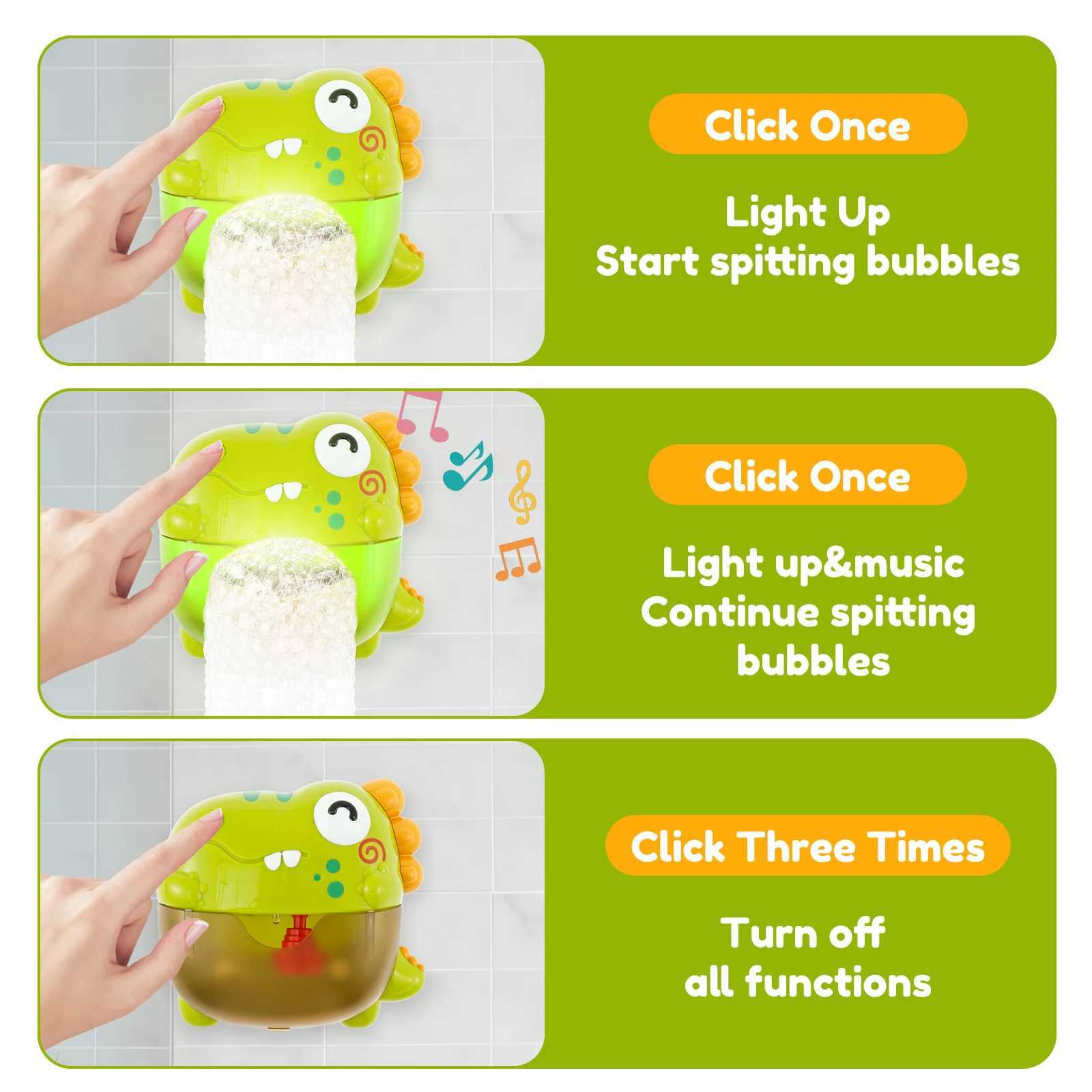 Dinosaur Bubble Machine Baby Bath Toys with Colorful LED Light Music Electric Soap Automatic Bubble Maker Children Bathroom Toy C250915