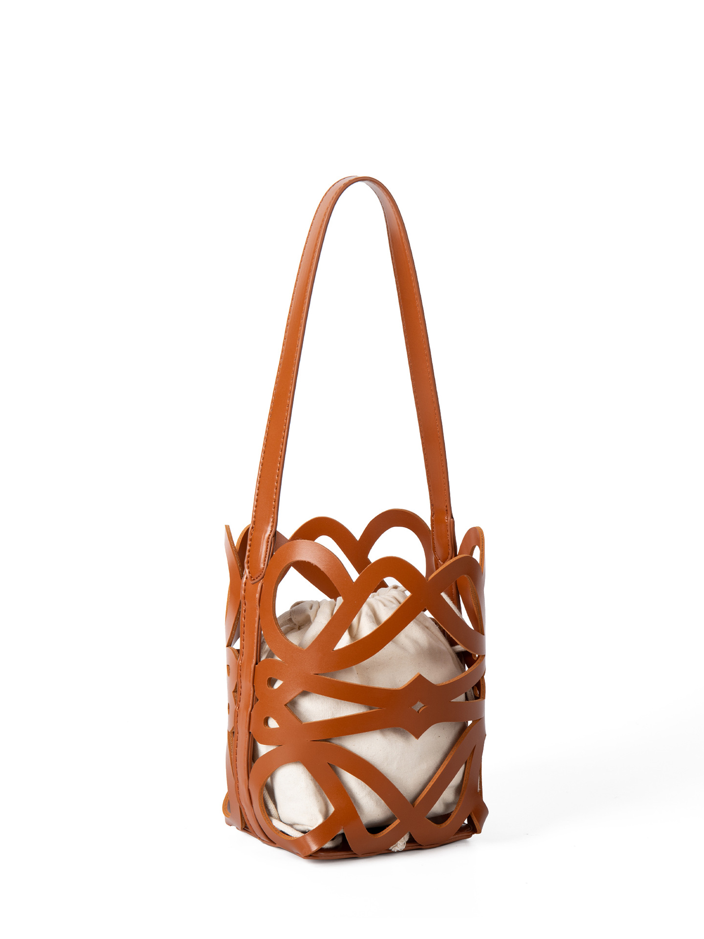 New Korean-Style Niche Hollow Design Vegetable Basket Bucket-Shaped Unique Fashionable Versatile Handbag And Shoulder Bag For Women