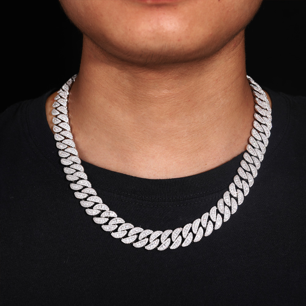 14mm Hip Hop Miami Cuban Chain Necklace Bracelets Full 5A Zircons Mens High Quality Jewelry