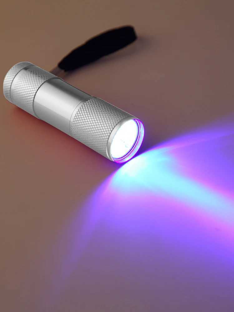 Mini Flashlight with Rope Professional Purple Light AntiSkid 395nm Backlight Portable Ultraviolet Torch Gadgets C250915