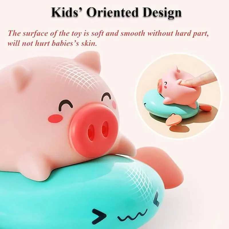 Pull Go baby bath toys pink little pig cute swimming pig water spray toy bathtub toy suitable for young children to use C250915