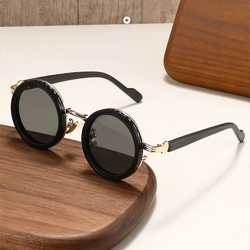 High Quality UV400 Round Polarized Brightness Adjustable Sunglasses Aperture ND Filter Tint Adjustment Sunglasses