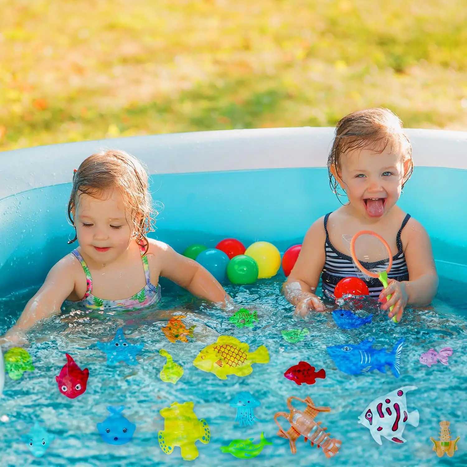 Children Bathtub Fishing Toy Swimming Bathing Pool Water Floating Fish Toy Parentchild Interactive Toys Game Children Toys new C250915