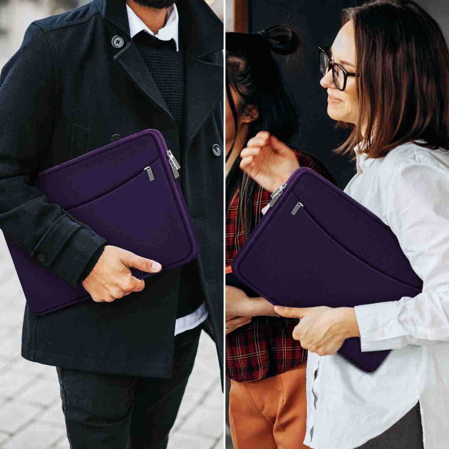 Laptop Sleeve Case 14 inch Shockproof Protective Laptop Cover Briefcase Carrying Computer Bag with Accessory Pocket Portable Computer Sleeve for 14 Ma