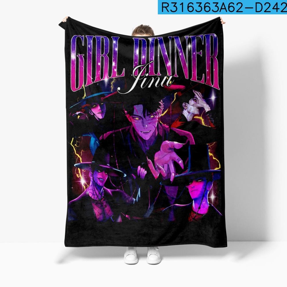 Huntrix Flannel Blanket Demon Hunters Movie Graphic Throw Blanket Vintage Throw Blankets Kpop Concert Gift Witch Squad