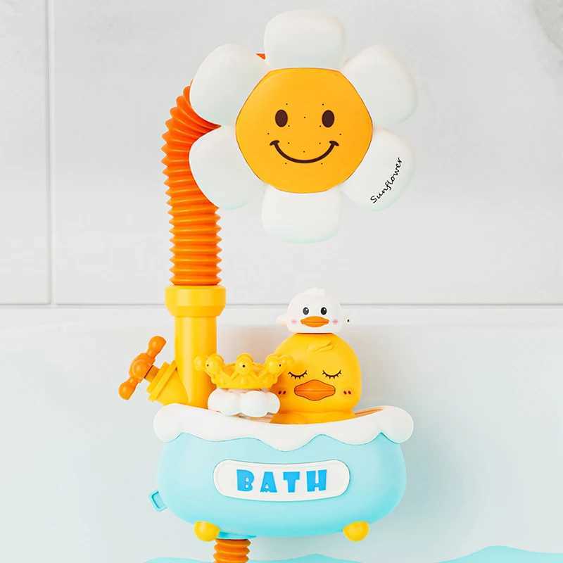 Baby Bath Toys Bath Shower for Toddler 4 in 1 Bathtub Toy with Sunflower Shower 3 Water Spray Sprinkler BathTub Toys for Baby C2509151