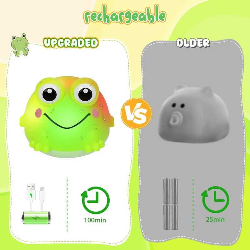 Baby Bath ToysAutomatic Spray Water Frogs Rechargeable Light Up Bath Time Toys Bathtub Pool Water Sprinkler Toy for Kids C250915