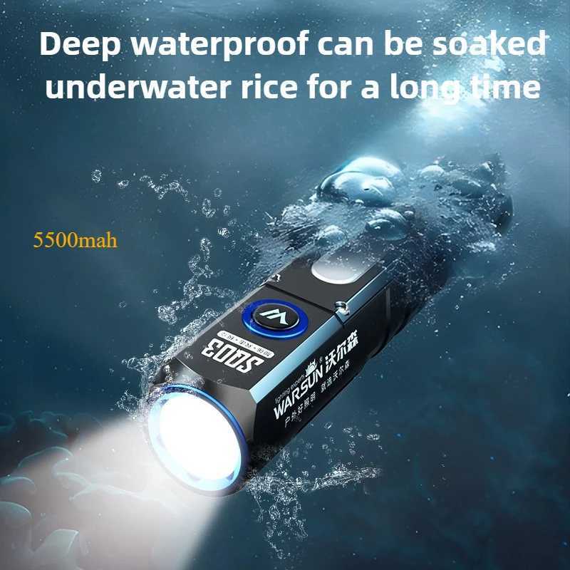 SQ03 Aluminum Alloy Waterproof Rechargeable Flashlight for Camping and Outdoor with Super Bright Magnet Handheld LEDHigh Lumens C250915