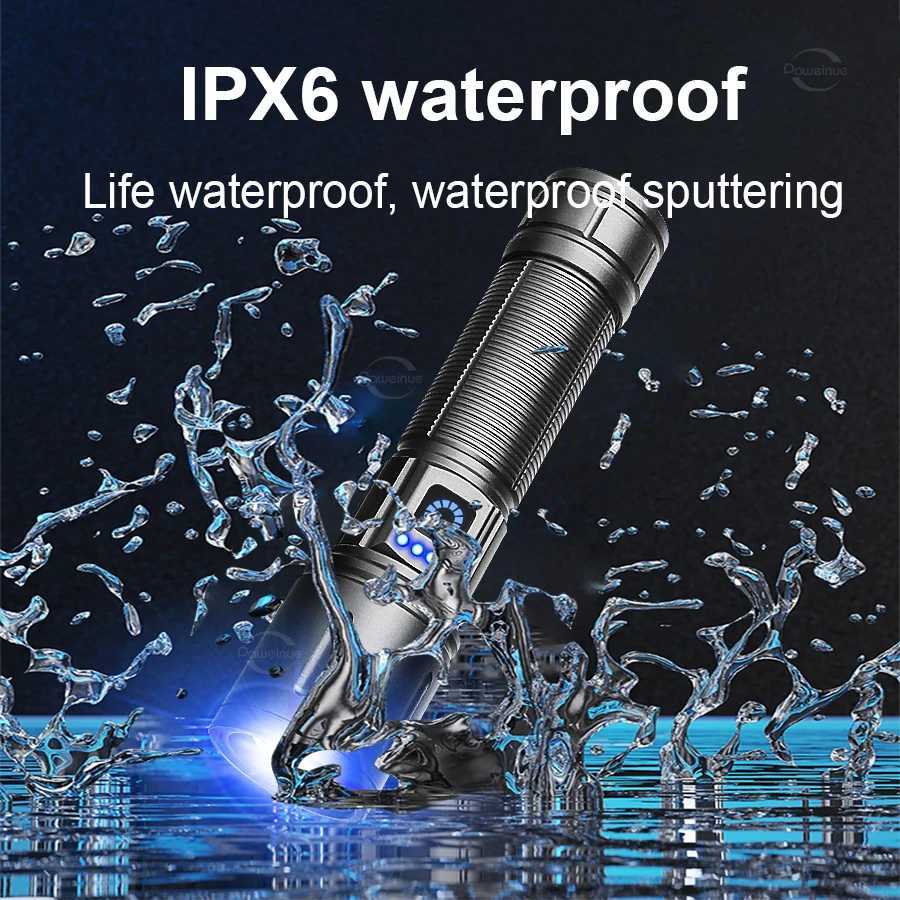 Ultra Bright Flashlight Portable Rechargeable LED Lamp High Power Tactical Lantern Waterproof Torch Outdoor Fishing Camping Lamp C250915