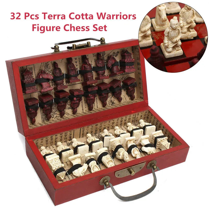 Wooden Antique Chinese Chess Pieces Set Board Game Family Leisure Toys Chinese Chess 250915