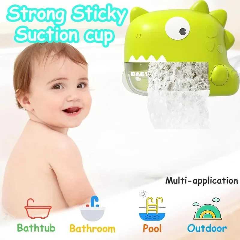 Electric Summer Bathtub Blower Foam Machine Musical Soap Bubble Machine for Kids Bubble Dinosaur Suction Cup Hanging Bath Toys C250915