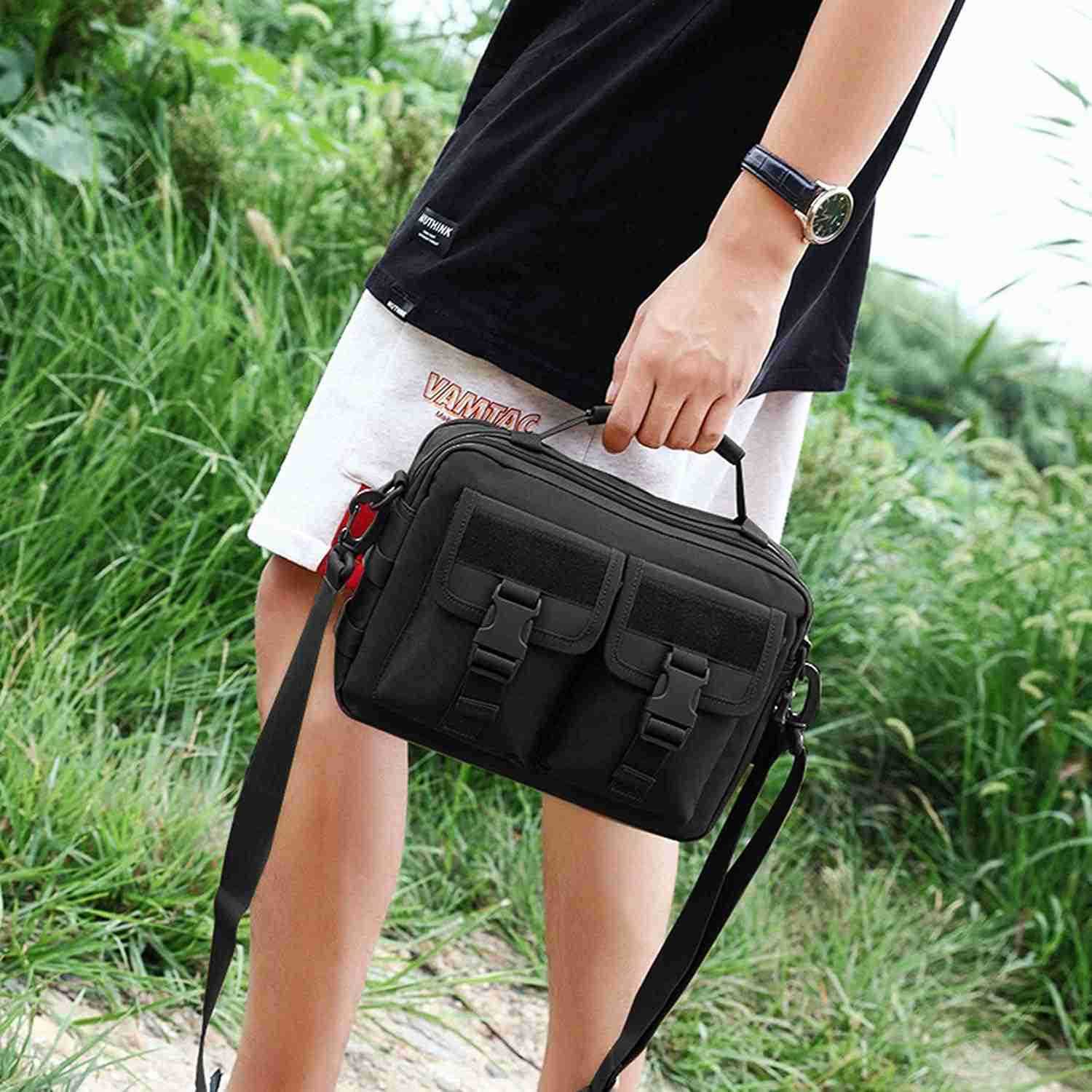 Tactical Messenger Bag Multifunction Nylon Shoulder Briefcase Handbags with USB PortW250915