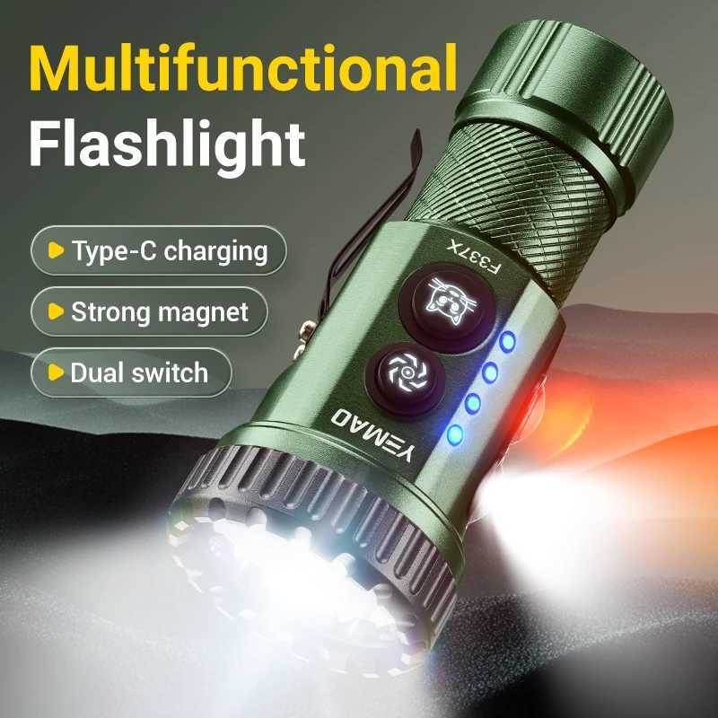 YEMAO F337X 2800LM MultiLight Torch 7 XTE LEDs wAuxiliary RGB 200m Distance 18650 Tactical Flashlight C250915