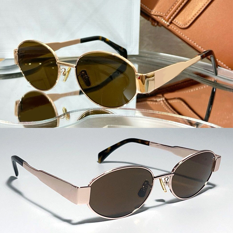 Metal Oval Frame Sunglasses Luxury Designer Sunglasses 40235 Fashion Women Men Sunglasses Summer Goggles UV400 Protection Glasses With Box