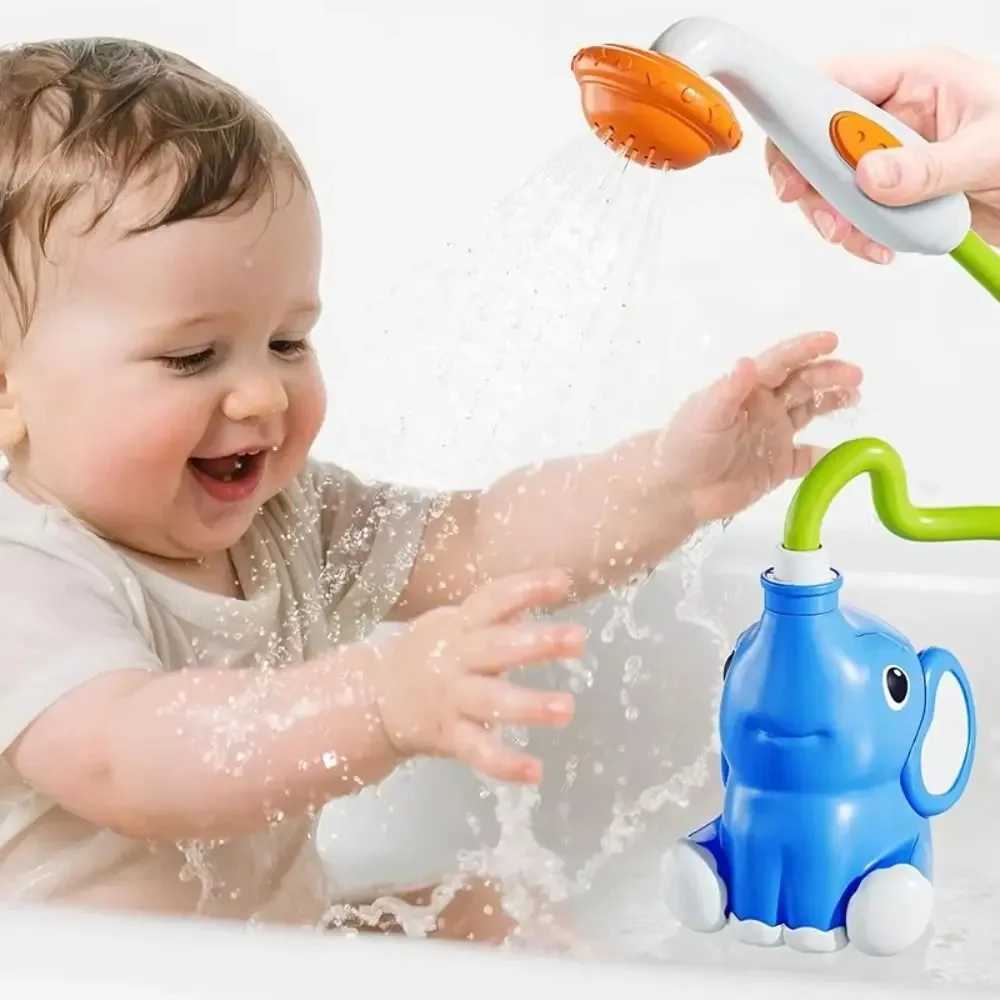Watering Elephant Baby Bath Toy Spinning Fun Strong Suction Elephant Water Pump Toy Interactive ABS Waterfall Bathtub Toy C250915