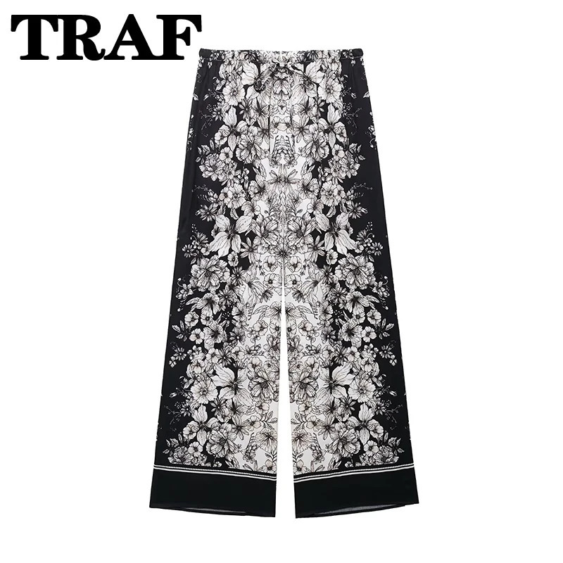 Chic Elegant Pants Set Womens 2 Pieces Fashion Printed Shirt Top Trousers Casual Sets Two Piece Woman Outfits 250915