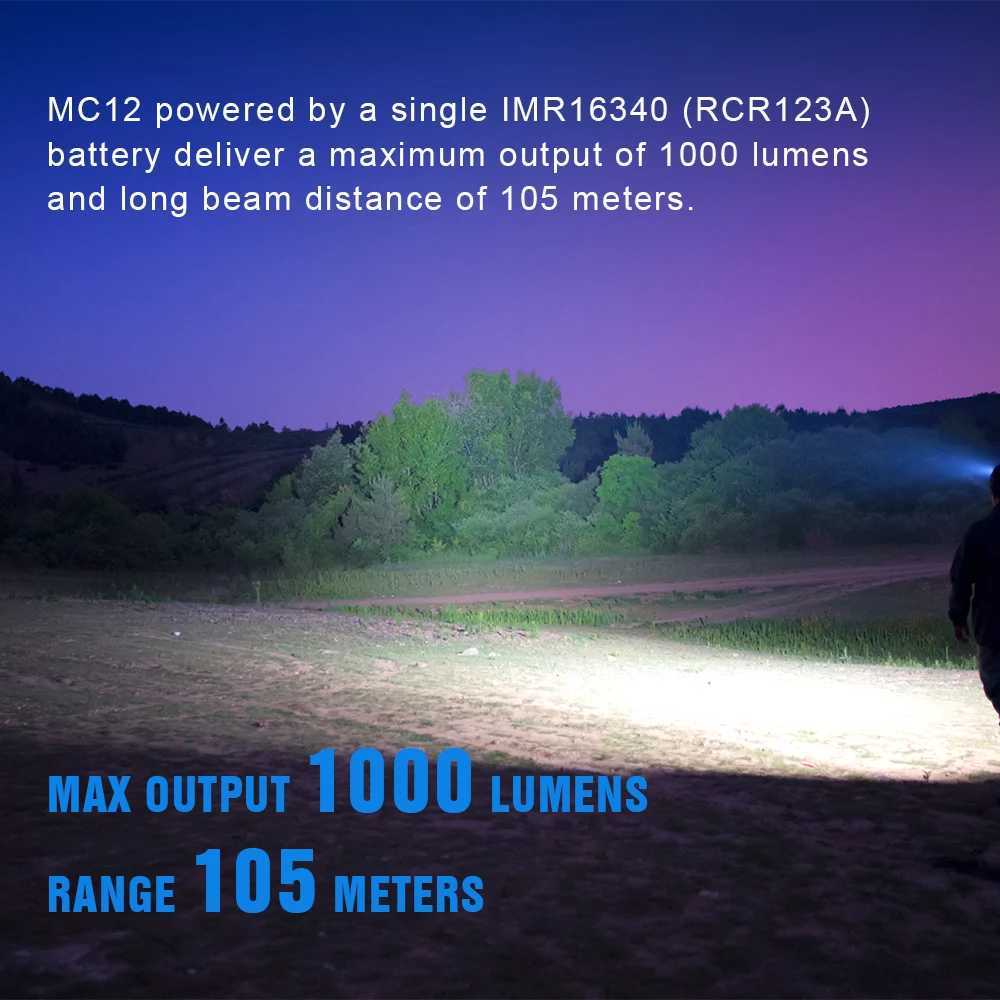 TrustFire MC12 EDC Powerful LED Flashlight 1000Lumens Magnetic Rechargeable Head Lamp XPL HI Camping Torch Flash Light C250915
