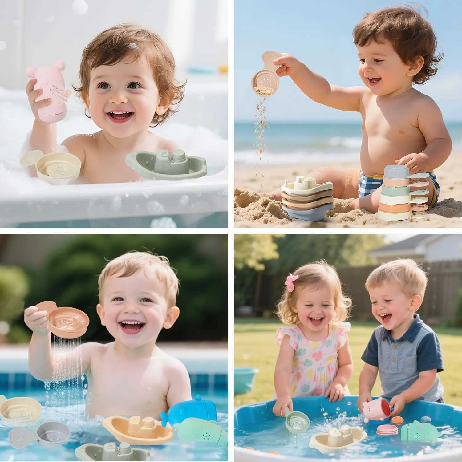 Ocean Series Bathtub Toys Silicone Bath Toys for Babies Bath Toys for Kids Silicone Sprinkler Bathtub Animal Toy C250915