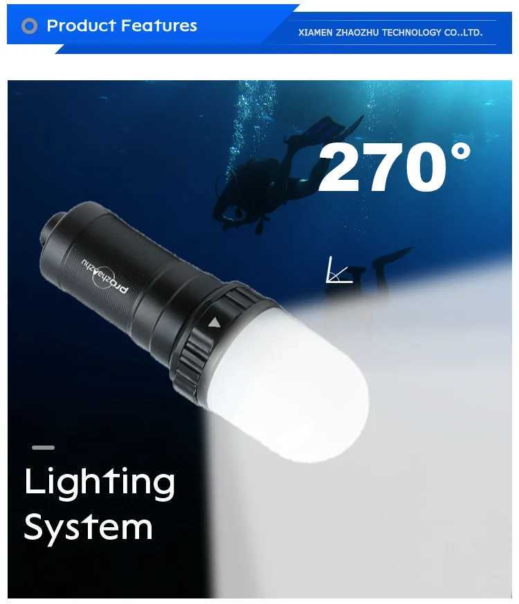Diving Strobe 3000 Lumen IP68 200M Alumium Alloy Rechargeable Scuba Signal Light C250915
