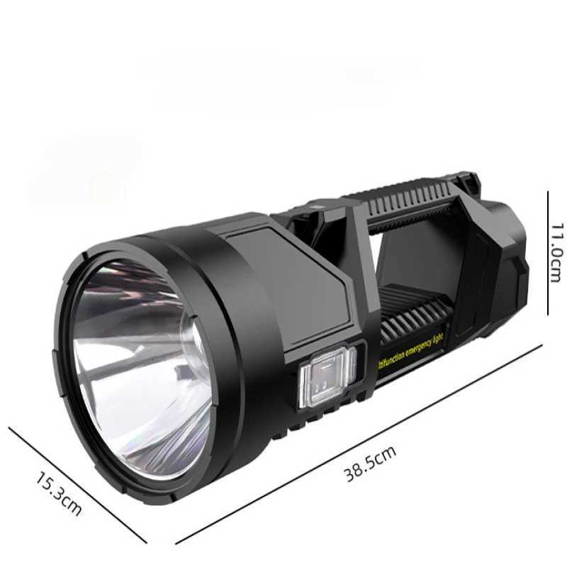 Extra Large Flashlight 2227385cm Outdoor Solar Flashlight Rechargeable Searchlight Long Range Carry Super Bright Flashlight C250915