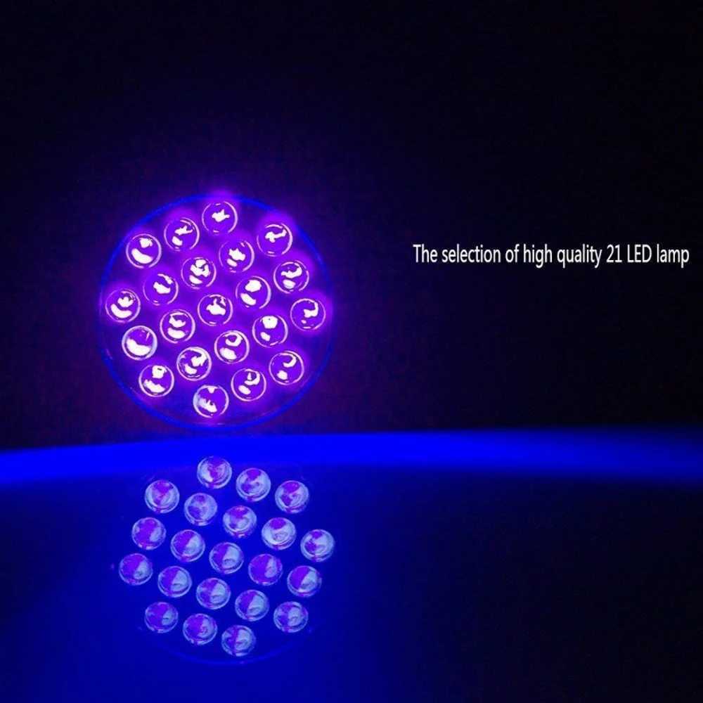 Portable 21 LED UV Ultraviolet Flashlight Blacklight 395NM Mini Torch Flash Lamp For Pet Urine Stains Black Light Flashlights C250915