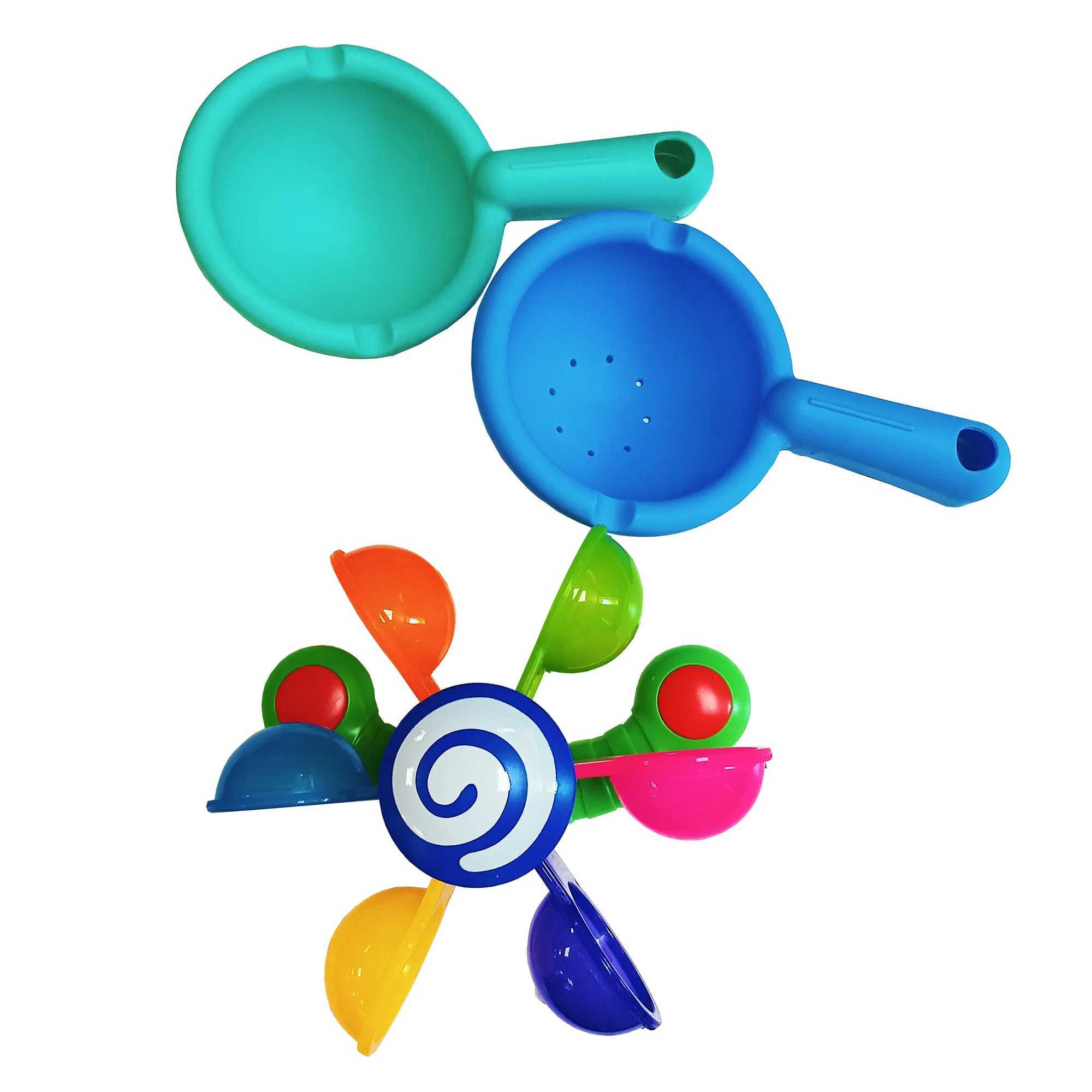 Rainbow Windmill Toddlers Bathing Sucker Water Spray Toy Colorful Waterwheel Baby Bath Toys Set Shower Sprinkler Toy C250915