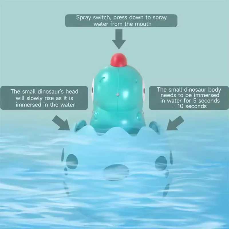 Baby Bathing Toy Kids Cute Dinosaur Duck Penguin Rain Spray Eggs Children Bathroom Water Play Shower Water Toys For Kids Gifts C250915