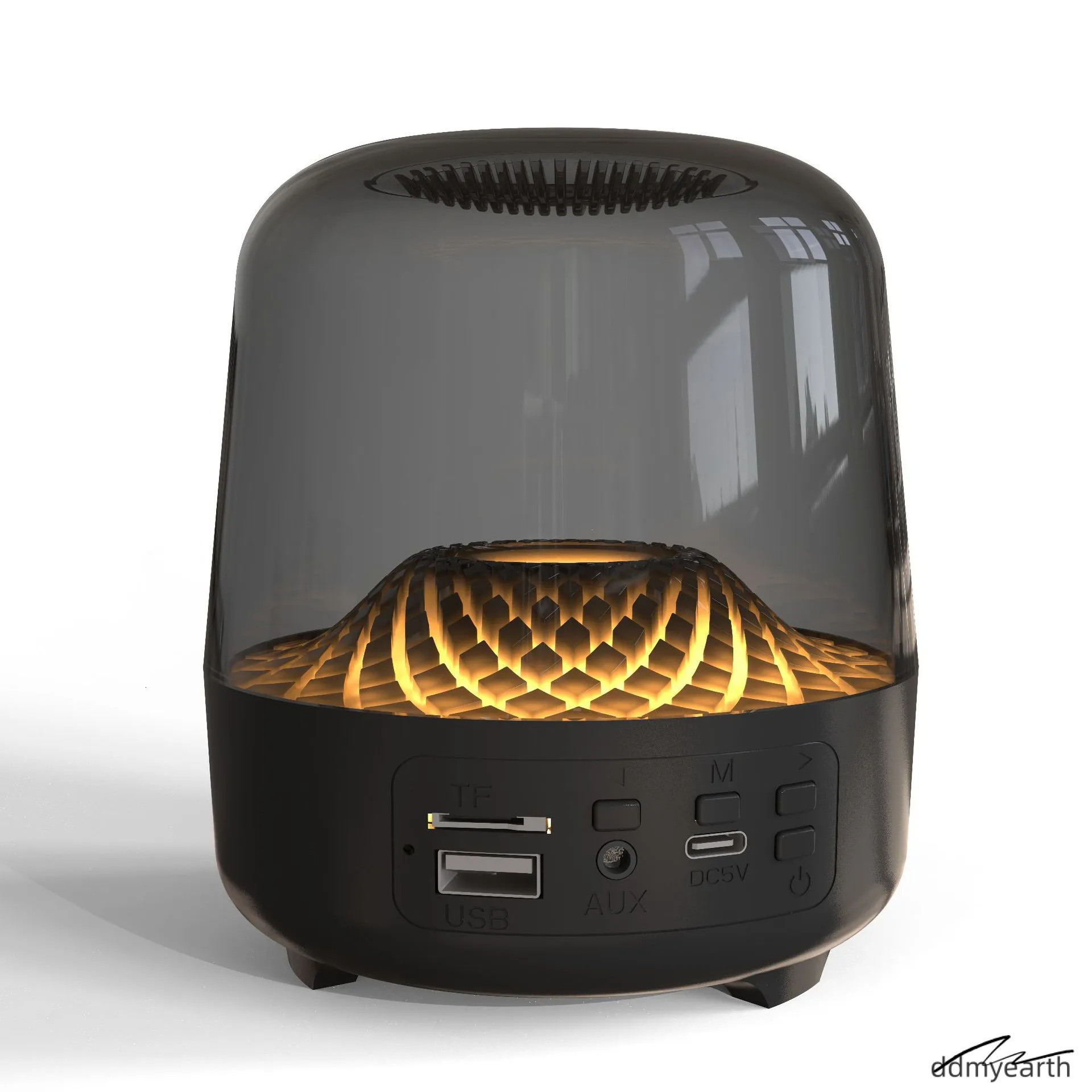 Sound Box Bluetooth Subwoofer Colorful Glass Home High Volume Wireless Computer Audience RGB LED Desktop Portable Speaker Festival New Year Gift ddmyE