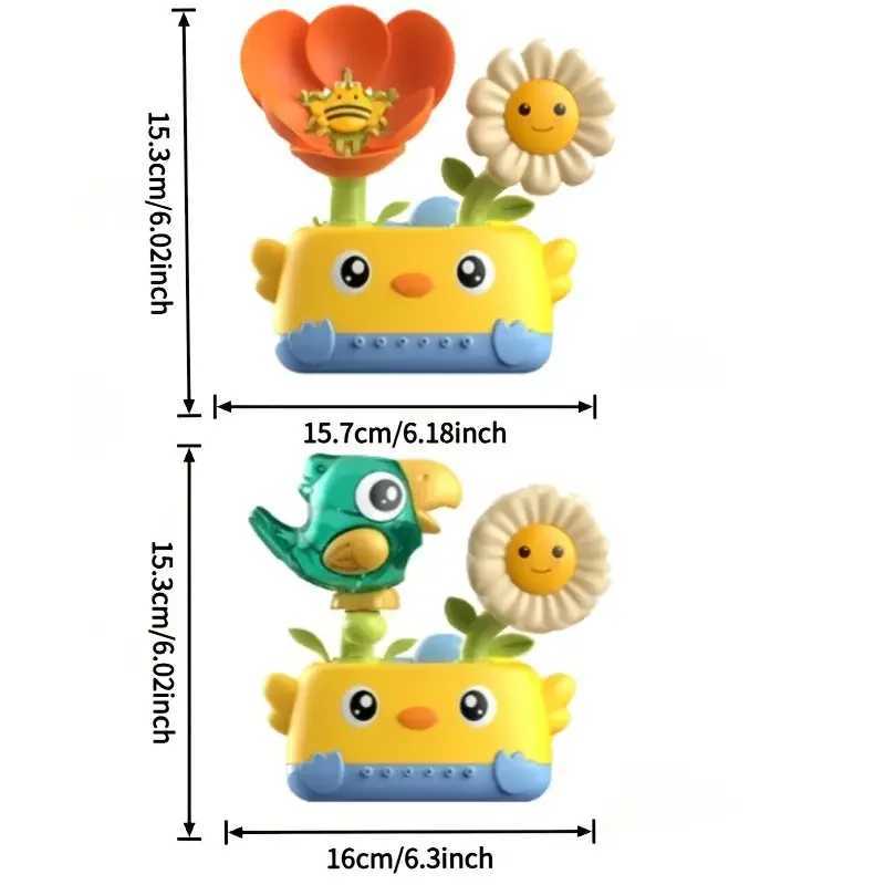 Flower Bath Toys for Kids Rotating Water Play Shower Fun Baby Bath Toys Bathtub Toy Water Pool Toys Toddler Shower Toy Boys Girl C250915
