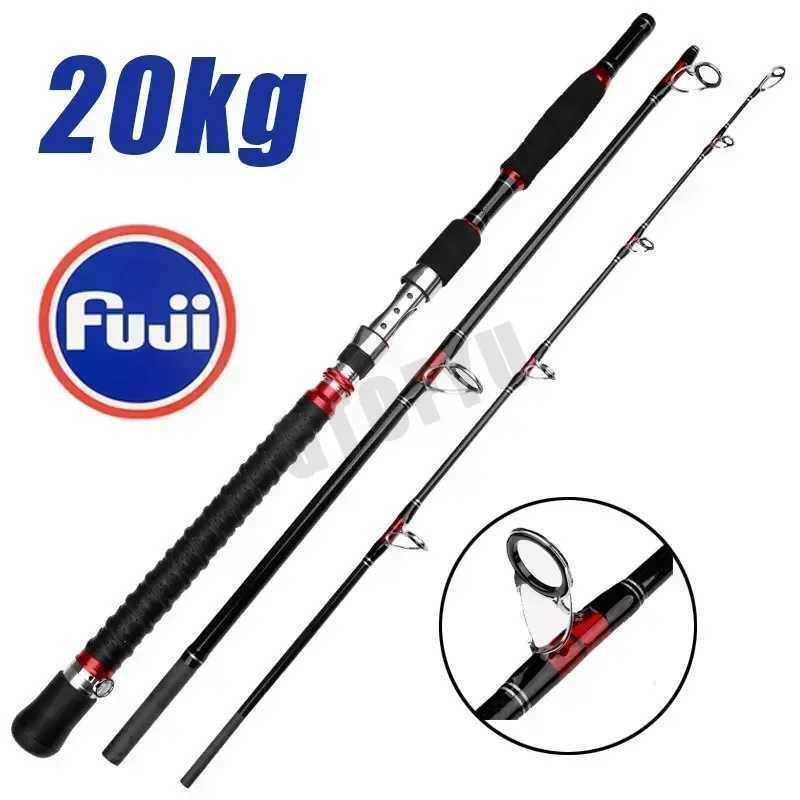18M 21M Portab Fishing Rod Travel Surf Saltwater Heavy 3Piece Caon Spinning Rod 3050lb Boat Jigging Trolling Fishing Rod W250915