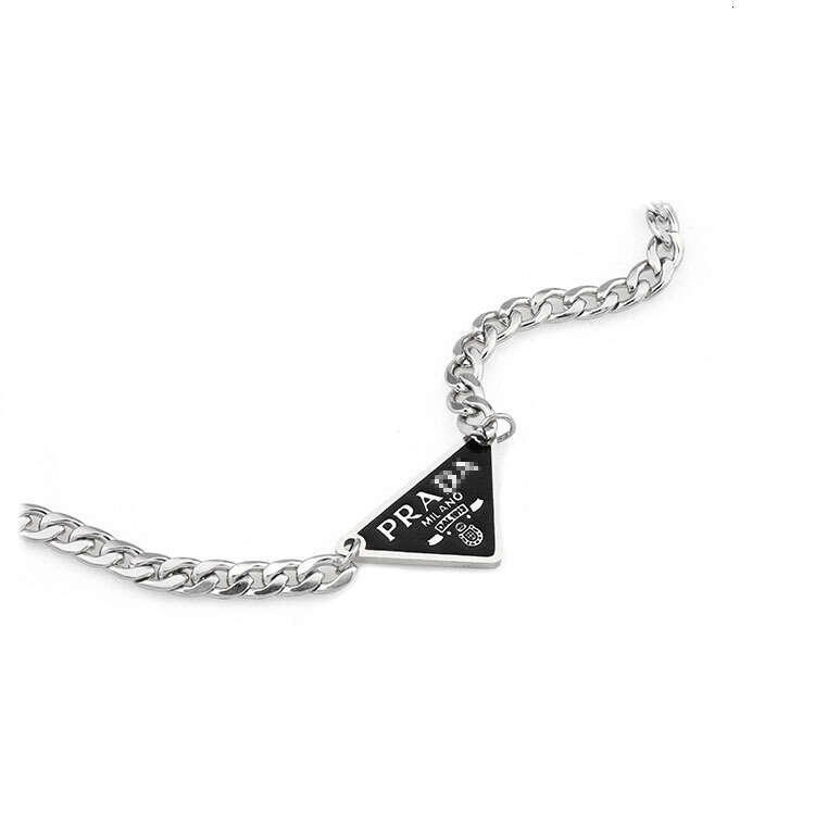 Black Letter Triangle Necklace for Women Ins Hip Hop Trendy Internet Celebrity Clavicle Disco Cuban Chain Accessories