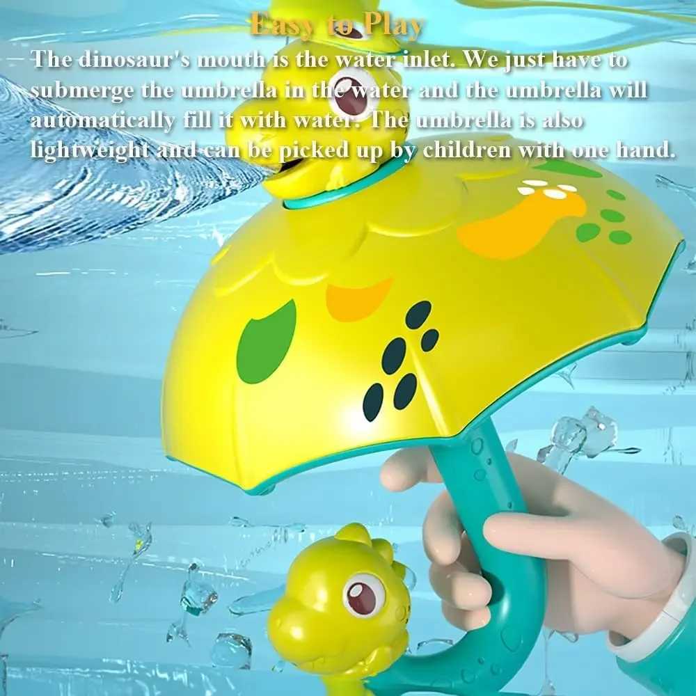 Creative Baby Bath Toy Dinosaur Umbrella Water Sprinkler Shower Head Bathtub Rain Toy Spray Water Tub Toy with Turnable For Kids C250915