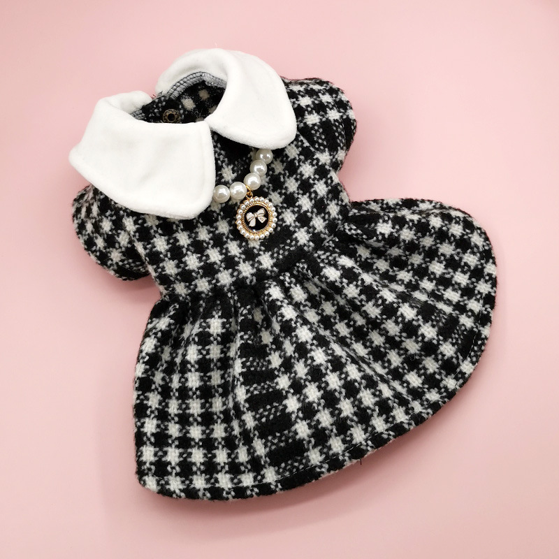 Pet Little Chanel Style Dog Spring and Autumn Maltese Teddy Bichon Pomeranian Puppy Clothes Cat Princess Dress
