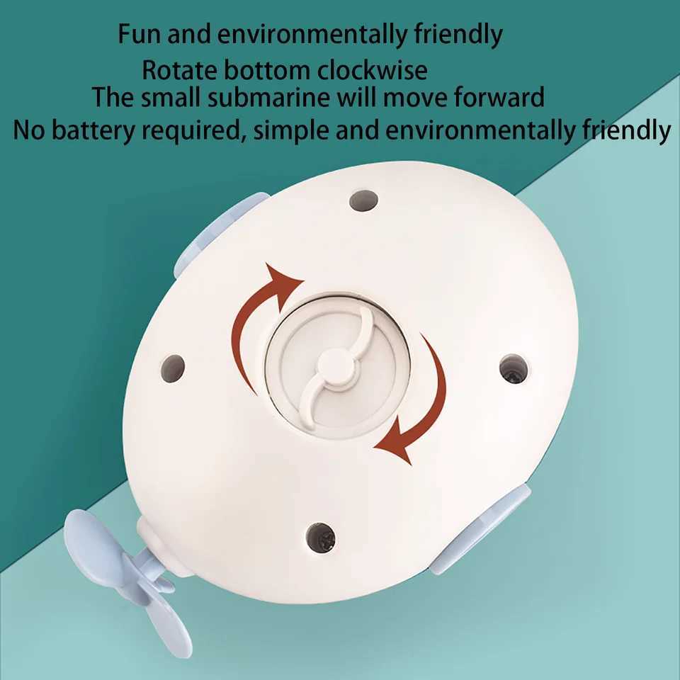 Baby Bath Toys Bathing Submarine Swimming Pool Water Play Game Chain Clockwork Bath Toys For Children Water Play Toy C250915