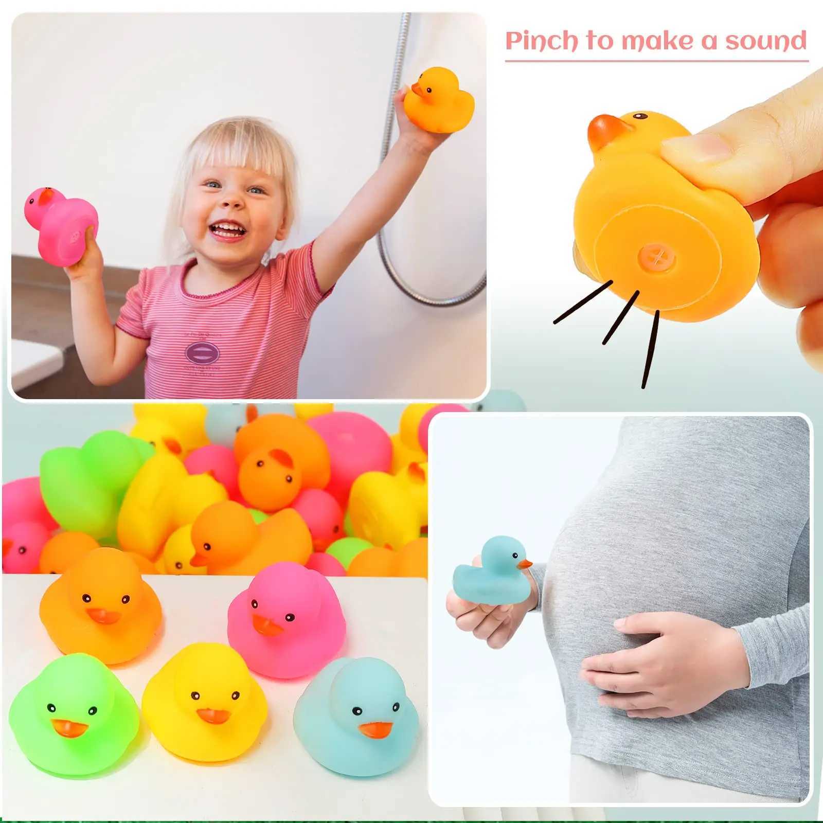 12243672 Pack Multicolor Mini Rubber Duck Bath Toy Colored Little Ducks C250915