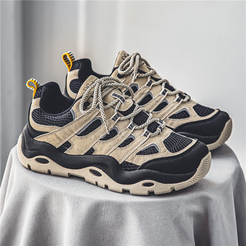 Free shipping deisgner shoes for mens running shoes black beige New fashionable versatile outdoor casual sports shoes