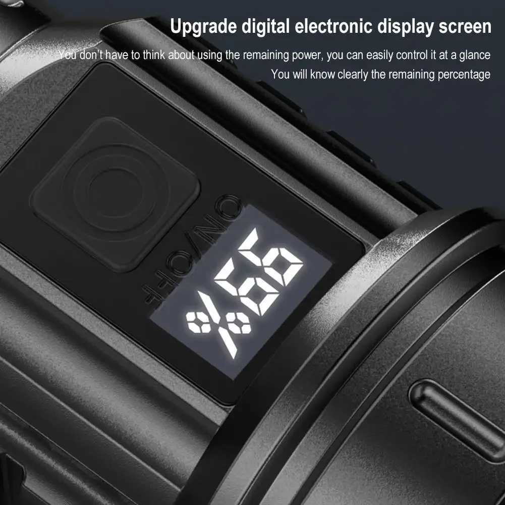 White Laser Flashlight With Power Display High Brightness Handheld Zoom Fishing Outdoor Work Telescopic Camping Ligh Light S5G1 C250915