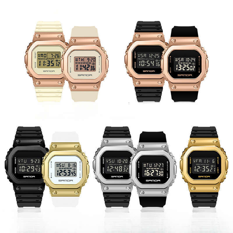 DHwatches Sanda Fashion Trend Single Movement Small Square Harajuku Style Waterproof Sports Watch with Raised Hand Light Function