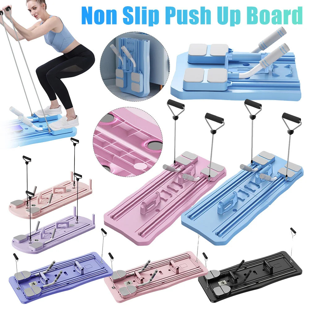Pilates Reformer Pushup Board Non Slip Fitness ABS Roller Machine Foldable Abdominal Workout Boards Portable PushUps Stands 250915